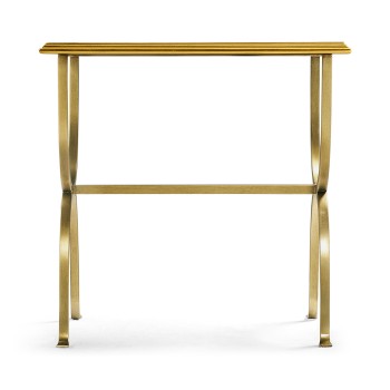 Églomisé & Gilded Iron Rectangular Side Table