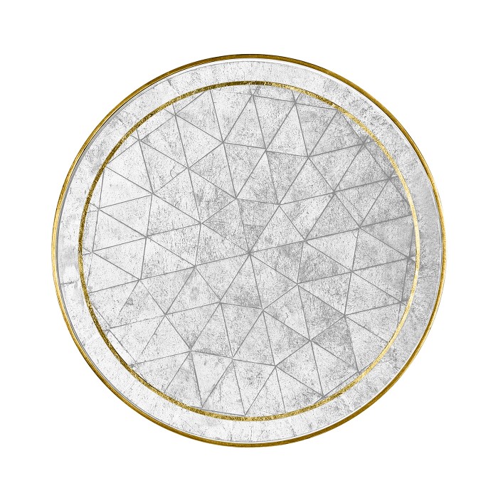 Églomisé & Gilded Iron Round Lamp Table