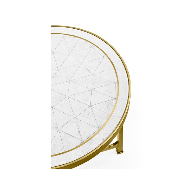 Églomisé & Gilded Iron Round Lamp Table