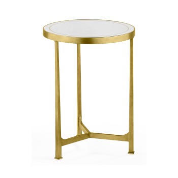 Églomisé & Gilded Iron Round Lamp Table