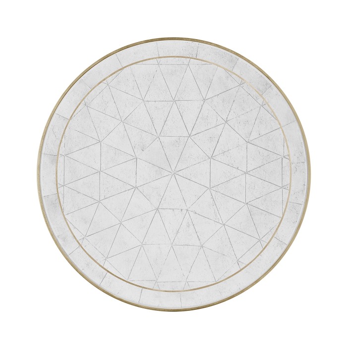 Églomisé & Silver Iron Round Lamp Table
