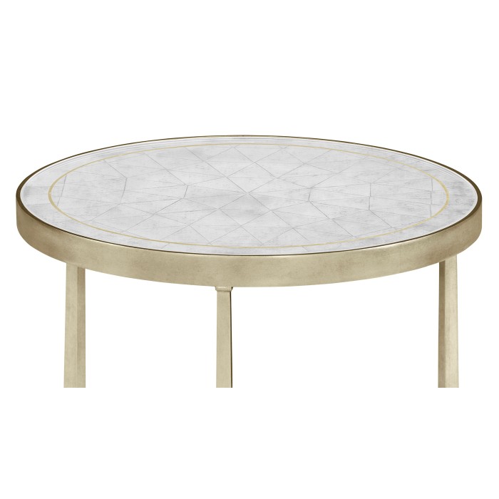Églomisé & Silver Iron Round Lamp Table