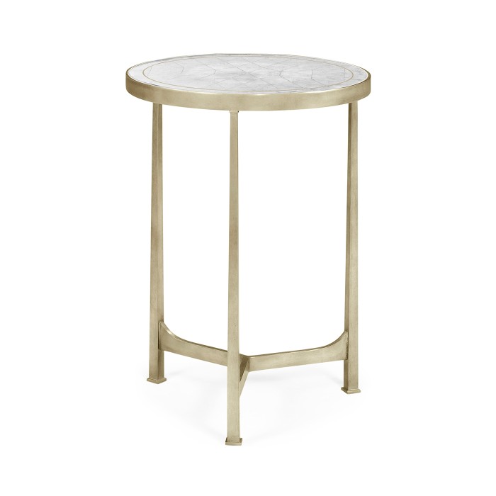 Églomisé & Silver Iron Round Lamp Table