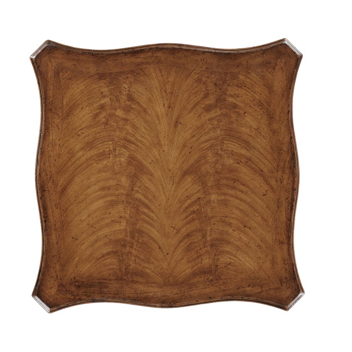 Walnut Square Lamp Table Serpentine Profile