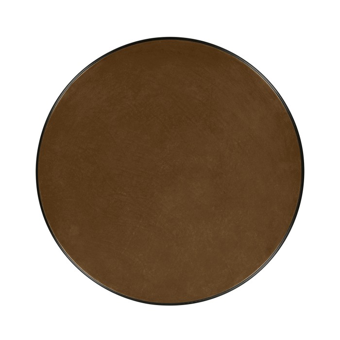Leather top & bronze iron side table