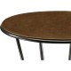 Leather top & bronze iron side table