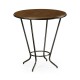 Leather top & bronze iron side table