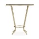 Leather top & silver iron side table