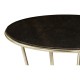 Leather top & silver iron side table