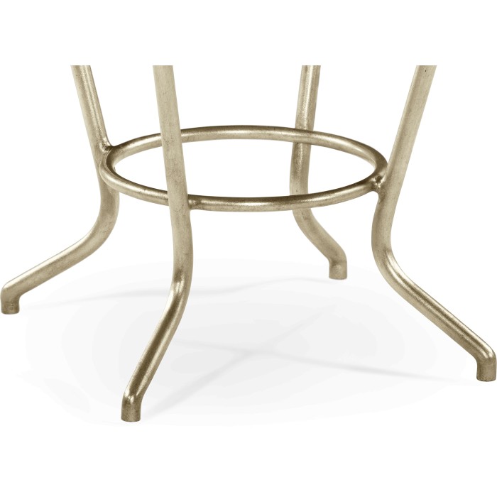 Leather top & silver iron side table