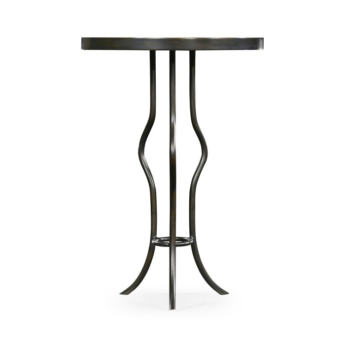 Églomisé & Bronze Iron Round Wine Table