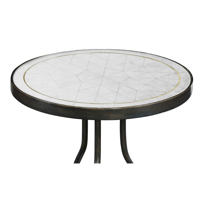Églomisé & Bronze Iron Round Wine Table