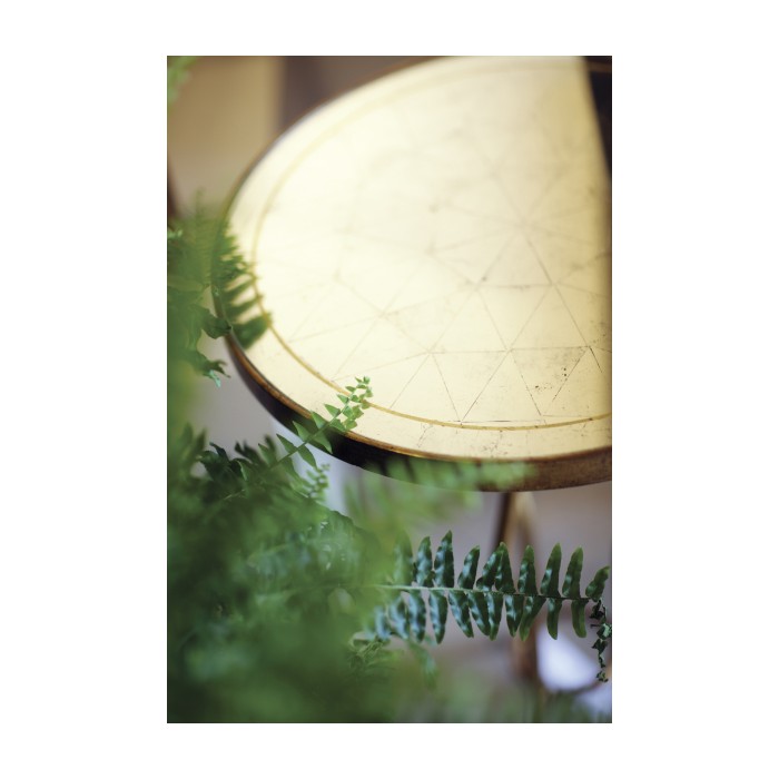 Églomisé & Bronze Iron Round Wine Table