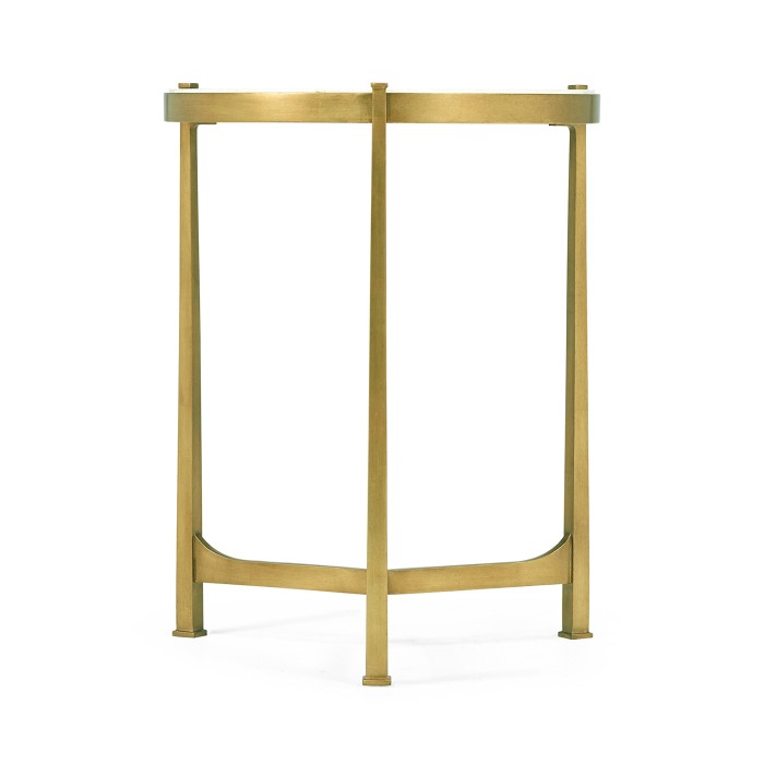 Ivory Scagliola & Gilded Medium Iron Lamp Table