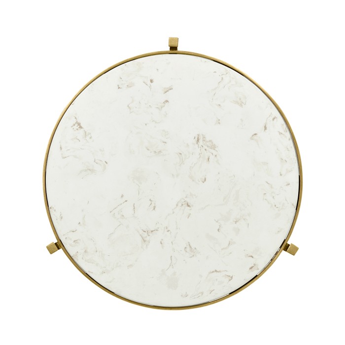 Ivory Scagliola & Gilded Medium Iron Lamp Table