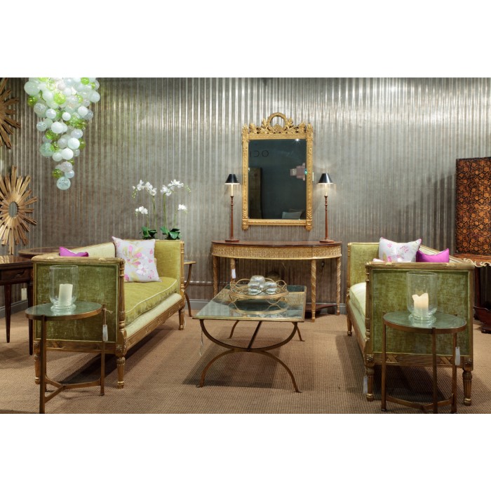 Shagreen Green & Gilded Medium Iron Lamp Table 