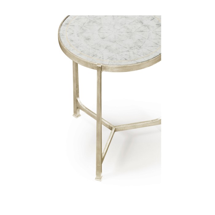 Églomisé & Silver Medium Iron Lamp Table