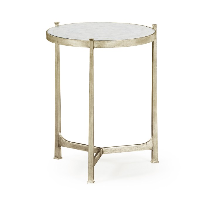 Églomisé & Silver Medium Iron Lamp Table