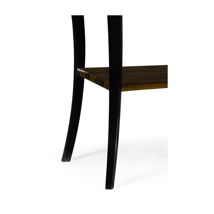 Rectangular Art Deco Macassar Ebony High Lustre Side Table with Drawer