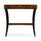 Art Deco High Lustre Rectangular Side Table with Drawer 