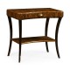 Art Deco High Lustre Rectangular Side Table with Drawer 