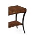 Art Deco Satin Rectangular Side Table with Drawer