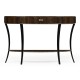 Large Demilune Art Deco Macassar Ebony High Lustre Console Table with Drawer