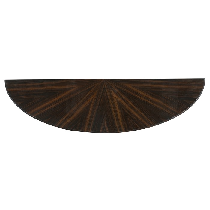 Large Demilune Art Deco Macassar Ebony High Lustre Console Table with Drawer