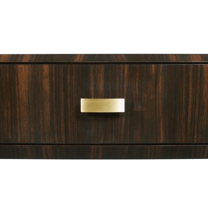 Large Demilune Art Deco Macassar Ebony High Lustre Console Table with Drawer