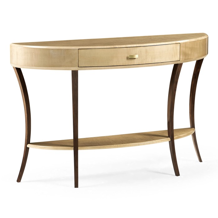 Art Deco Large Demilune Console Table with Drawer