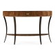 Art Deco High Lustre Large Demilune Console Table with Drawer