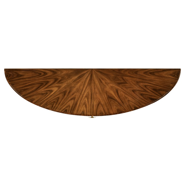 Art Deco High Lustre Large Demilune Console Table with Drawer