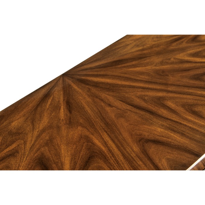Art Deco High Lustre Large Demilune Console Table with Drawer