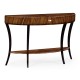 Art Deco High Lustre Large Demilune Console Table with Drawer