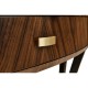 Art Deco Satin Large Demilune Console Table with Drawer