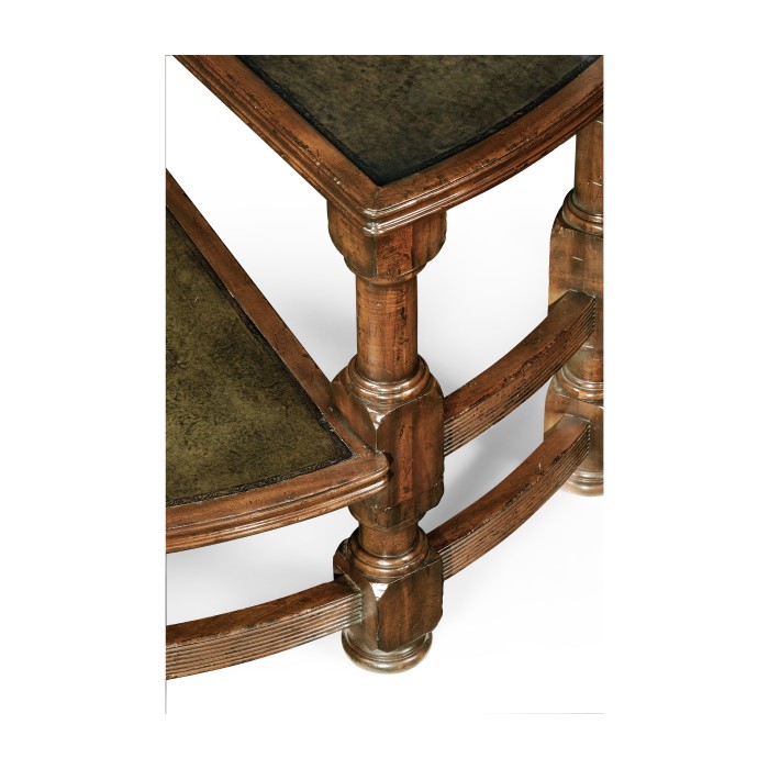 Anitqu Mahogany Library Stairs with Central Post
