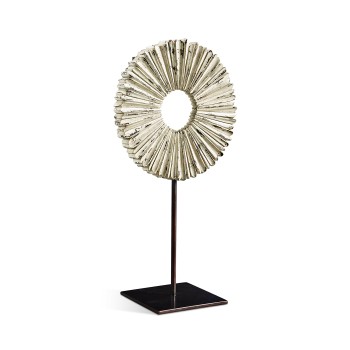 White Painted & Distressed Starburst on Stand