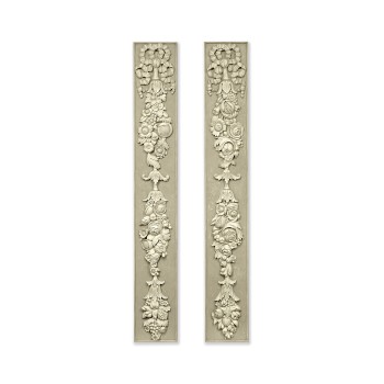 Pair grisaille carved panels (Grey Weathered )