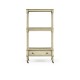 Three-tier grey rub-through étagère