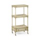 Three-tier grey rub-through étagère