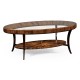 Art Deco Oval Glass Topped High Lustre Coffee Table