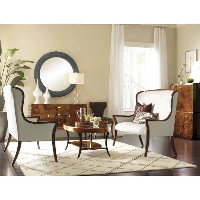 Art Deco Oval Glass Topped Satin Coffee Table 