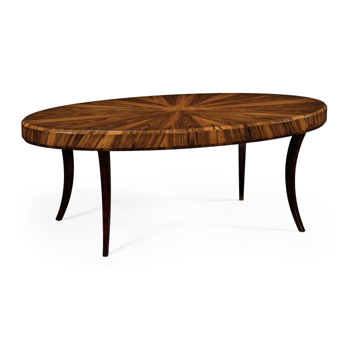 Art Deco High Lustre Oval Coffee Table