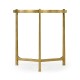 Large Green Round Faux Shagreen Gilded Side Table