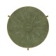 Large Green Round Faux Shagreen Gilded Side Table
