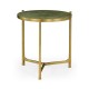 Large Green Round Faux Shagreen Gilded Side Table