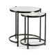 Églomisé & Bronze Iron Round Nest of Tables