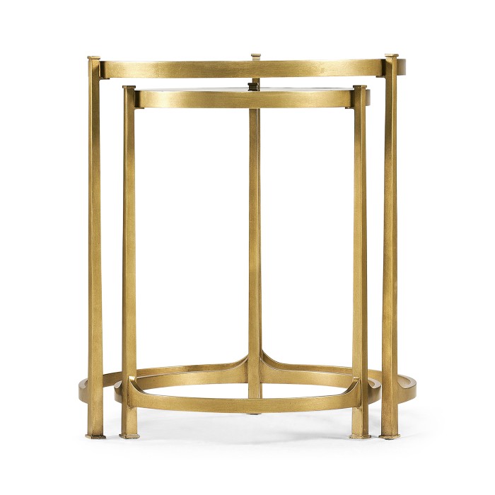 Églomisé & Gilded Iron Round Nest of Tables