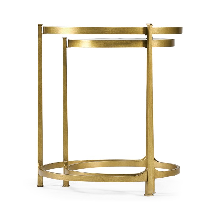 Églomisé & Gilded Iron Round Nest of Tables