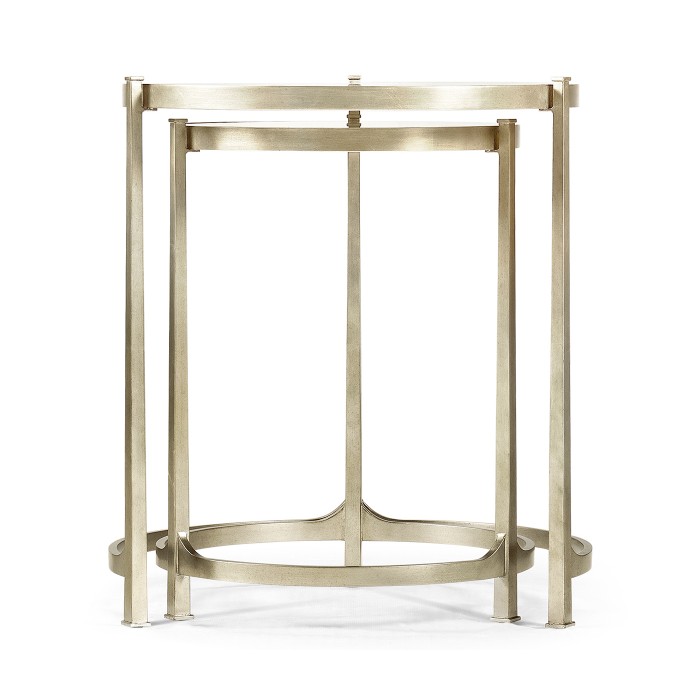 Églomisé & Silver Iron Round Nest of Tables